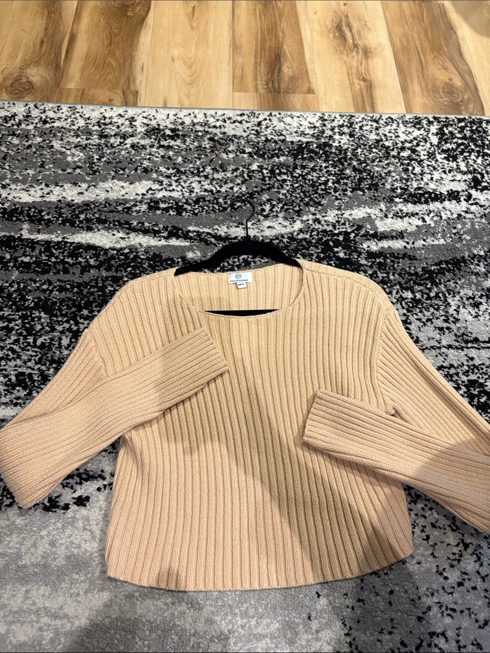 Showpo Ribbed Crewneck Sweater in Light Beige